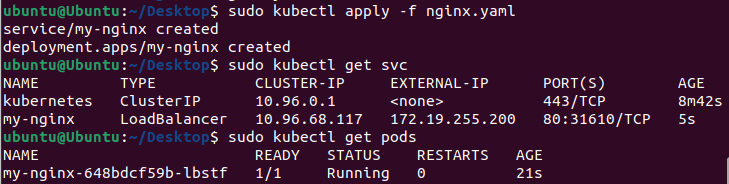 Terminal output example