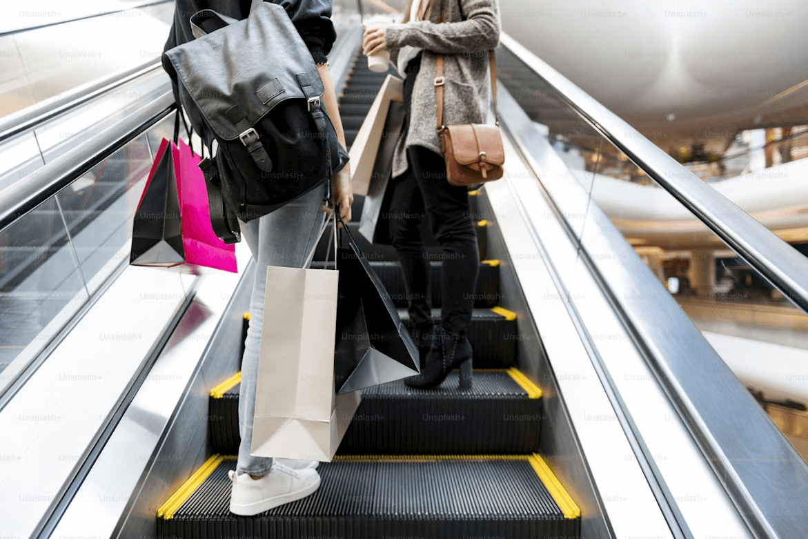 Woman enjoy shopping together concept